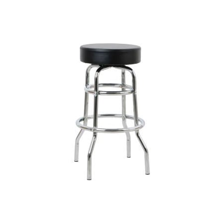 Global Equipment Interion    Heavy Duty Swivel Barstool 29"H - Bonded Leather - Black GF-10074